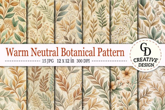 Download Warm Neutral Botanical Pattern - Premium Resources