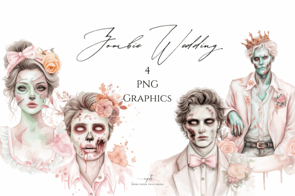 Download Gothic Bride &amp; Groom Illustrations - Premium Resources