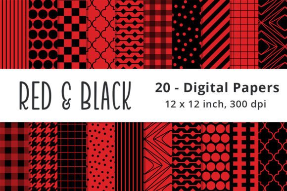 Download Red and Black Digital Scrapbook Papers - Scrapbook papers Collection