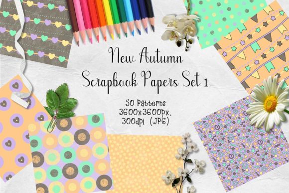 Download New Autumn Scrapbook Papers Set 1 - Scrapbook papers Collection