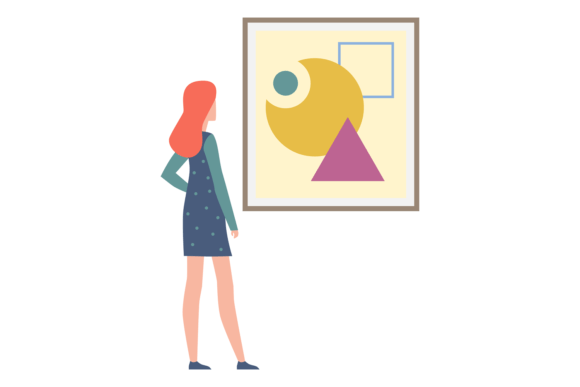 Download Young Woman in Art Gallery. Female Visit - Visit Collection