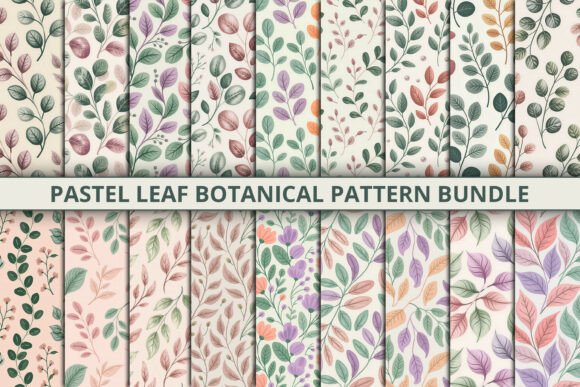 Download Pastel Leaf Botanical Pattern Bundle - Premium Resources