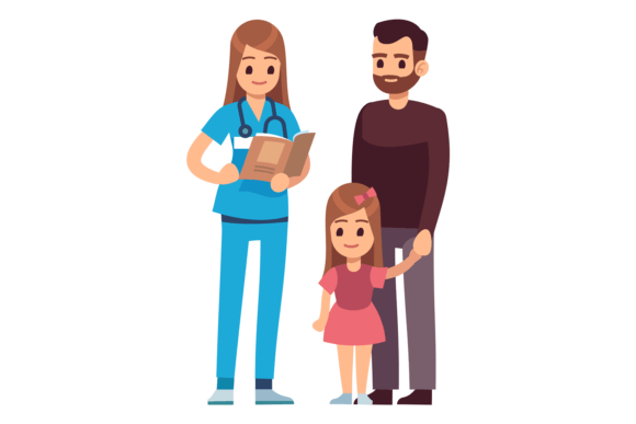 Download Father and Daughter Visit Female Pediatr - Visit Collection