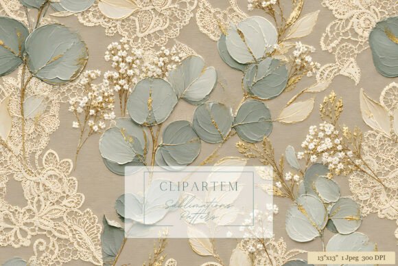Download Eucalyptus Lace Botanical Pattern - Botanical pattern Collection