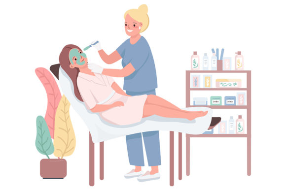 Download Spa Visit Flat Color Vector Characters - Visit Collection